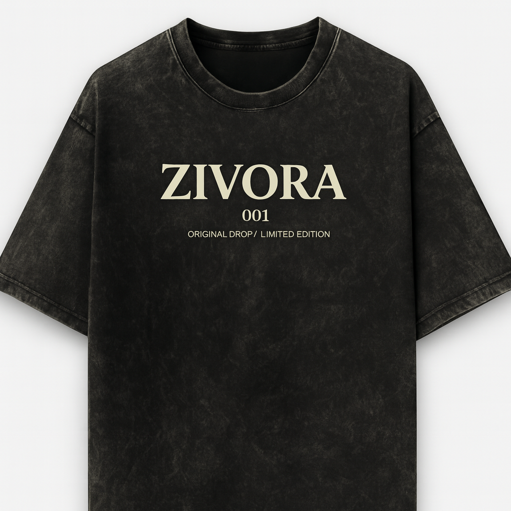 ZIVORA 001 – Limited Edition Acid Wash Tee