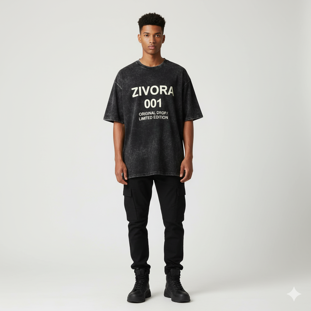 ZIVORA 001 – Limited Edition Acid Wash Tee
